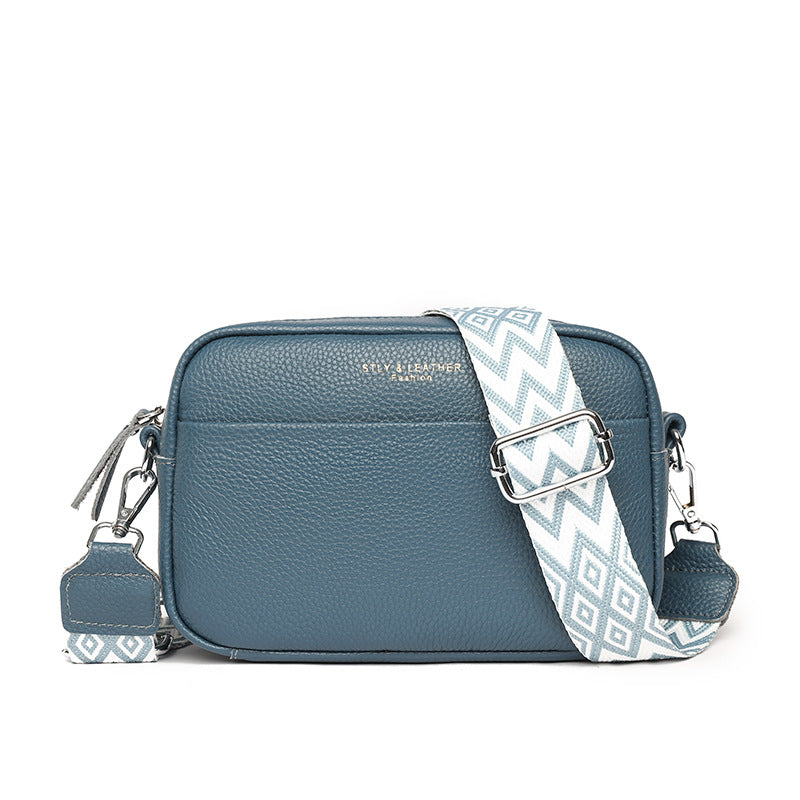 Fashion Shoulder Crossbody Bags with Rhombus Embroidered Wide Shoulder Strap Cute Small Square Bag Women