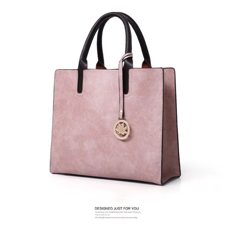 Women'S Handbag 3-Piece Set Women'S Shoulder Bag Fashion Purse Vintage Leather Bag Large Capacity Handbag Inclined Shoulder Bag