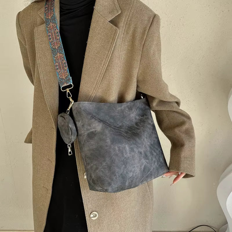Vintage Commuting Women'S Shoulder Bag Large Capacity Casual Crossbody Bags Pu Leather Handbags and Purses Designer Tote