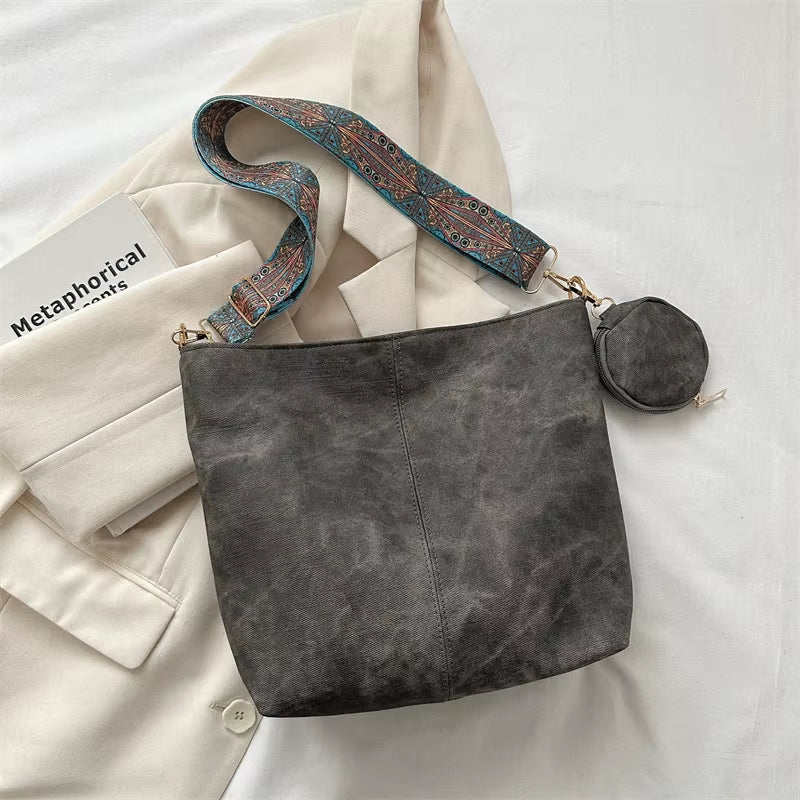 Vintage Commuting Women'S Shoulder Bag Large Capacity Casual Crossbody Bags Pu Leather Handbags and Purses Designer Tote