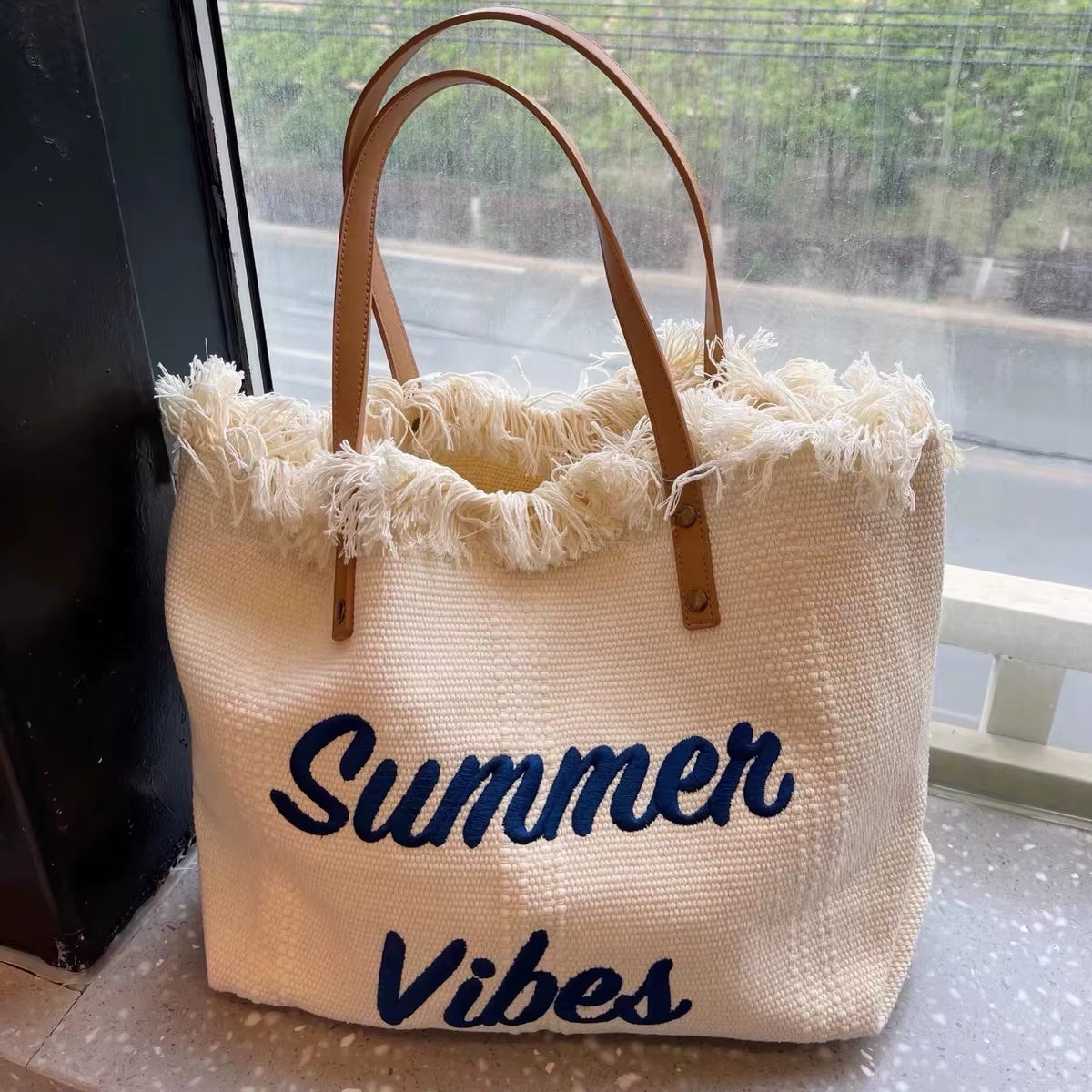 Canvas Women Handbags Large Tote Beach Bag Shopping Bags Underarm Shoulder Bag for Female Casual Top-Handle Bags